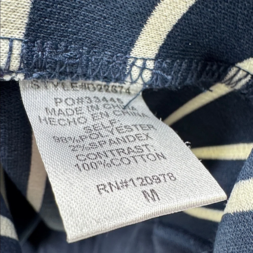 Entro Navy and White Striped Mini Dress sleeveless ribbed coastal nautical M